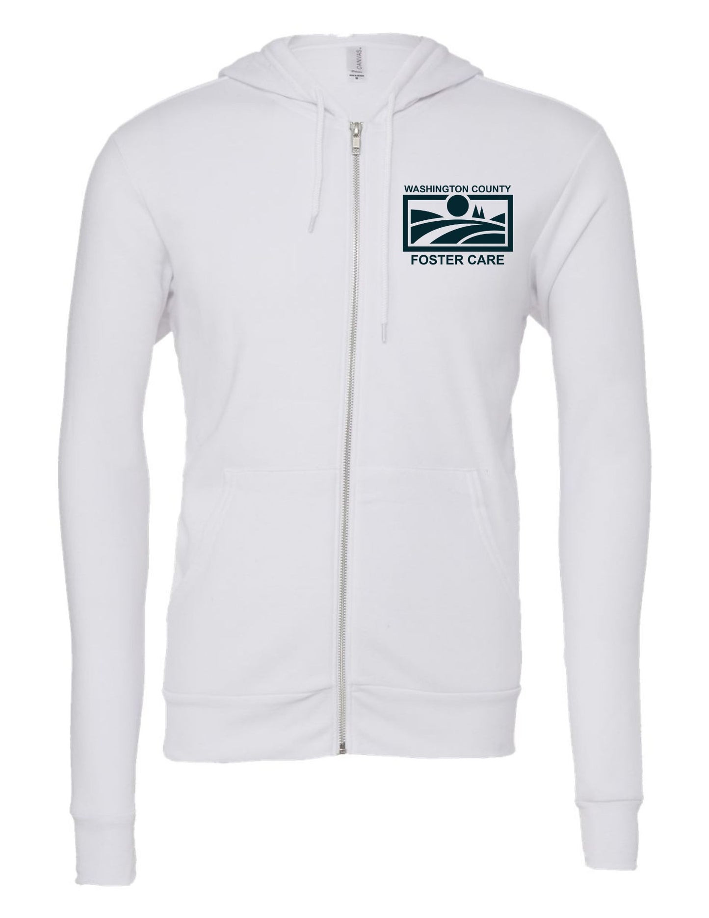 Foster Care Logo Pocket - Zipper Hooded Sweatshirt